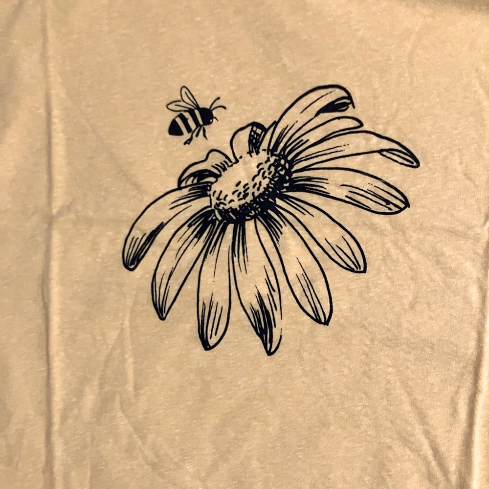 St. John's Bay Womens Crew Neck Short Sleeve T-Shirt, Flower Daisy Print, Yellow - Picture 4 of 4